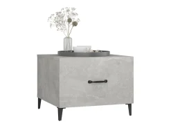 Mesa de centro con patas de metal gris hormigón 50x50x40 cm ES58738