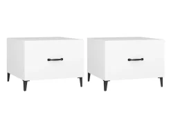 Mesa de centro con patas de metal 2 unidades blanco 50x50x40 cm ES45036