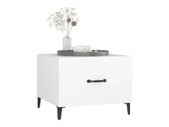 Mesa de centro con patas de metal blanco 50x50x40 cm ES92408