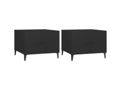 Mesa de centro con patas de metal 2 unidades negro 50x50x40 cm ES84648