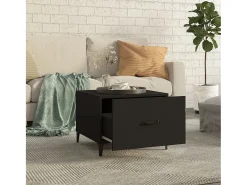Mesa de centro con patas de metal 2 unidades negro 50x50x40 cm ES84648