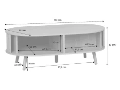 Mesa de centro con puertas correderas y efecto madera natural