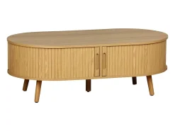 Mesa de centro con puertas correderas y efecto madera natural