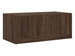 Mesa de centro con puertas de vidrio marrón roble 102x50x42 cm