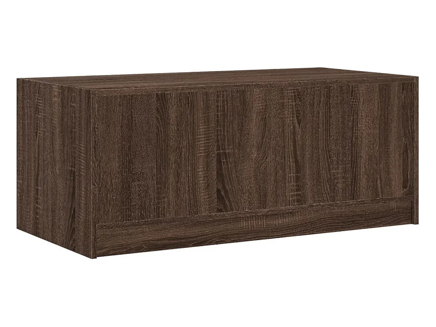 Mesa de centro con puertas de vidrio marrón roble 102x50x42 cm