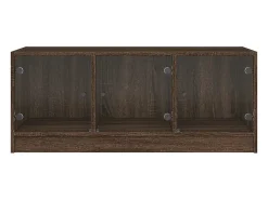 Mesa de centro con puertas de vidrio marrón roble 102x50x42 cm