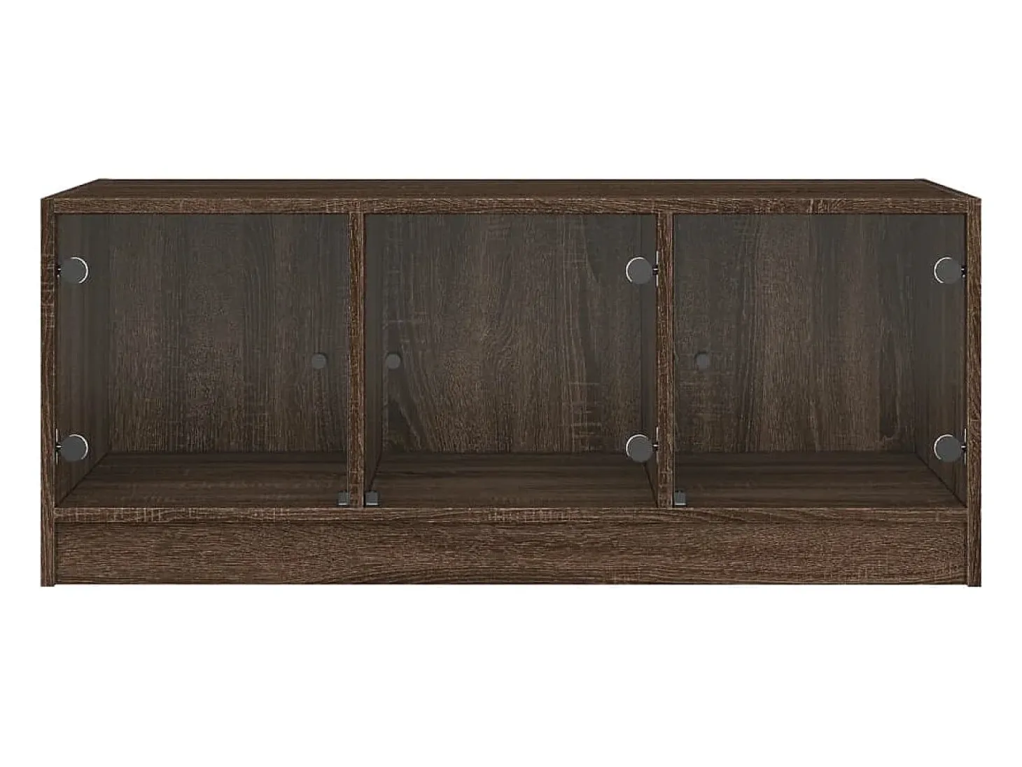 Mesa de centro con puertas de vidrio marrón roble 102x50x42 cm