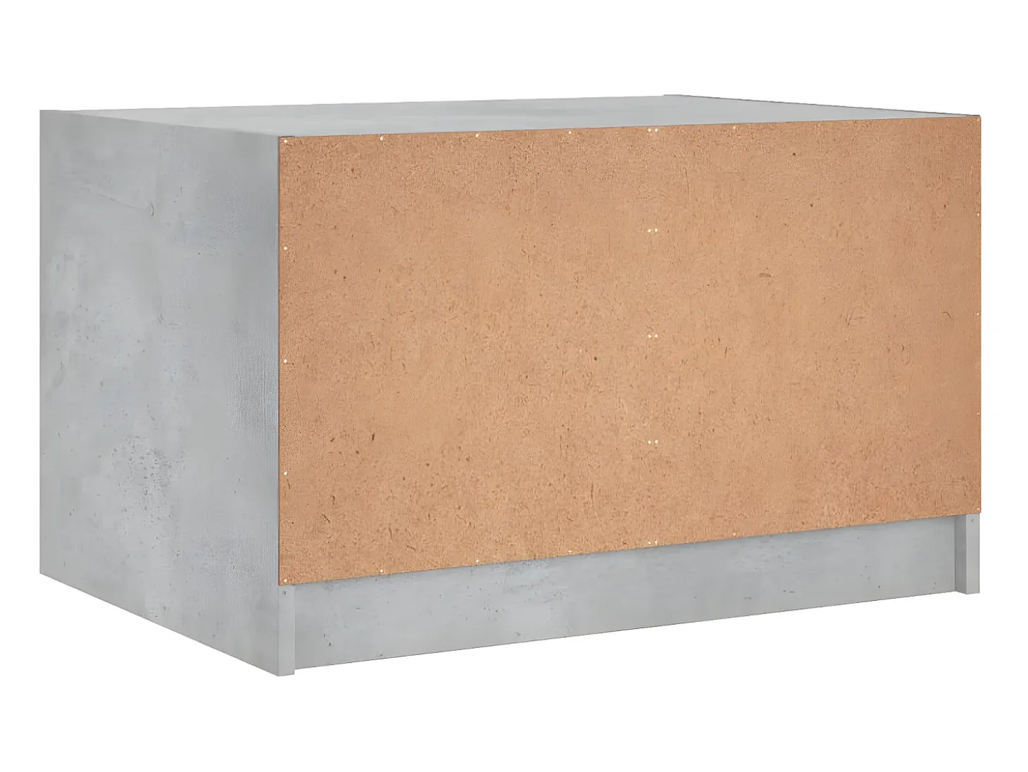Mesa de centro con puertas de vidrio grs hormigón 68x50x42 cm