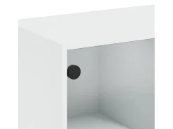 Mesa de centro con puertas de vidrio blanca 102x50x42 cm