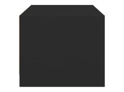 Mesa de centro con puertas de vidrio negra 68x50x42 cm
