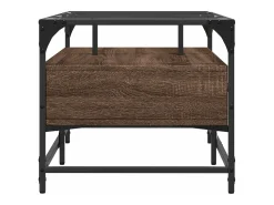 Mesa de centro con puertas de vidrio marrón roble 68,5x50x50 cm