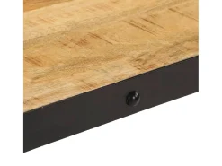 Mesa de centro con ruedas madera maciza de mango 100x55x26 cm