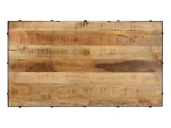 Mesa de centro con ruedas madera maciza de mango 100x55x26 cm