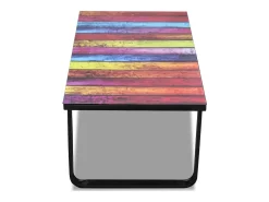 Mesa de centro con superficie con impresión de arcoiris