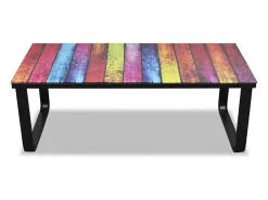 Mesa de centro con superficie con impresión de arcoiris