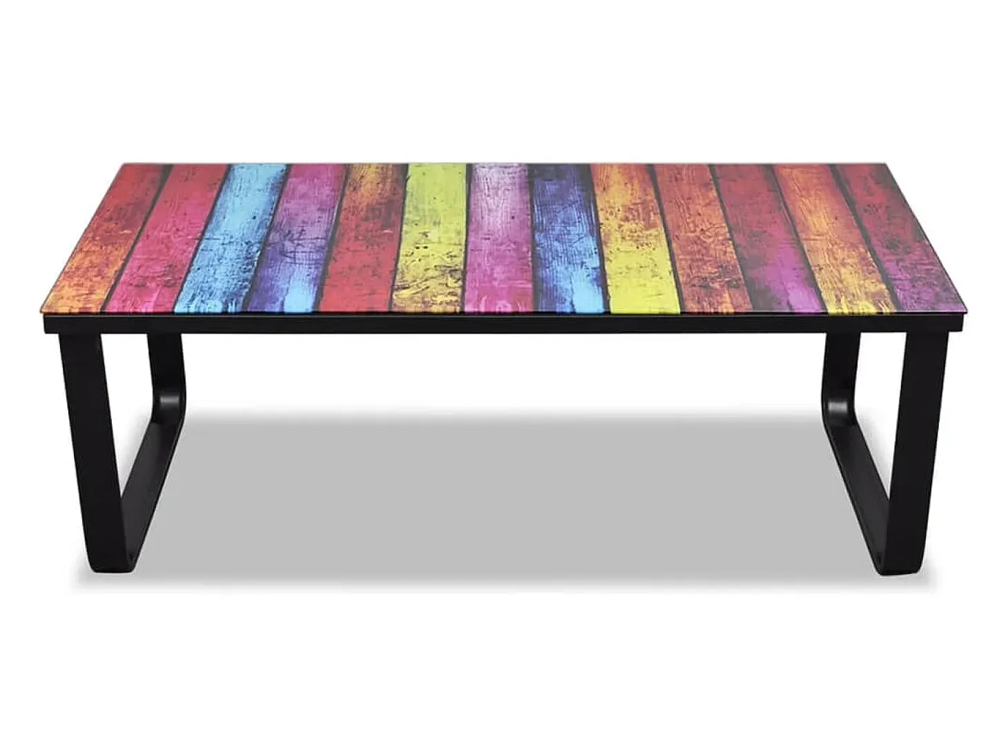 Mesa de centro con superficie con impresión de arcoiris