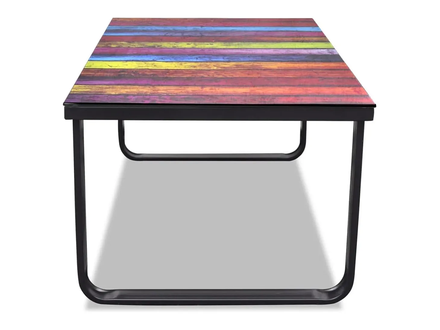 Mesa de centro con superficie con impresión de arcoiris