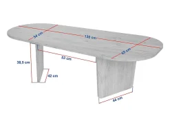 Mesa de centro con superficie de bordes redondeados L130 cm - AMÉLIA