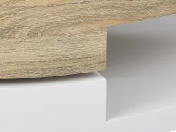 Mesa de centro con tablero pivotante - MDF - Natural y blanco VITALY