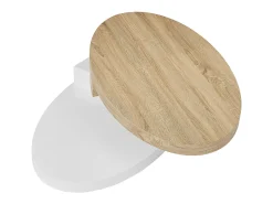 Mesa de centro con tablero pivotante - MDF - Natural y blanco VITALY