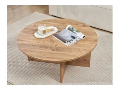 Mesa de centro con tablero redondeado L90 cm - SOLEIL