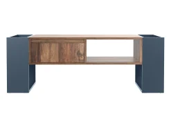 Mesa de centro con un cajón - estilo industrial - Marrón y Negro