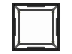 Mesa de centro con vidrio templado negra 40x40x50 cm