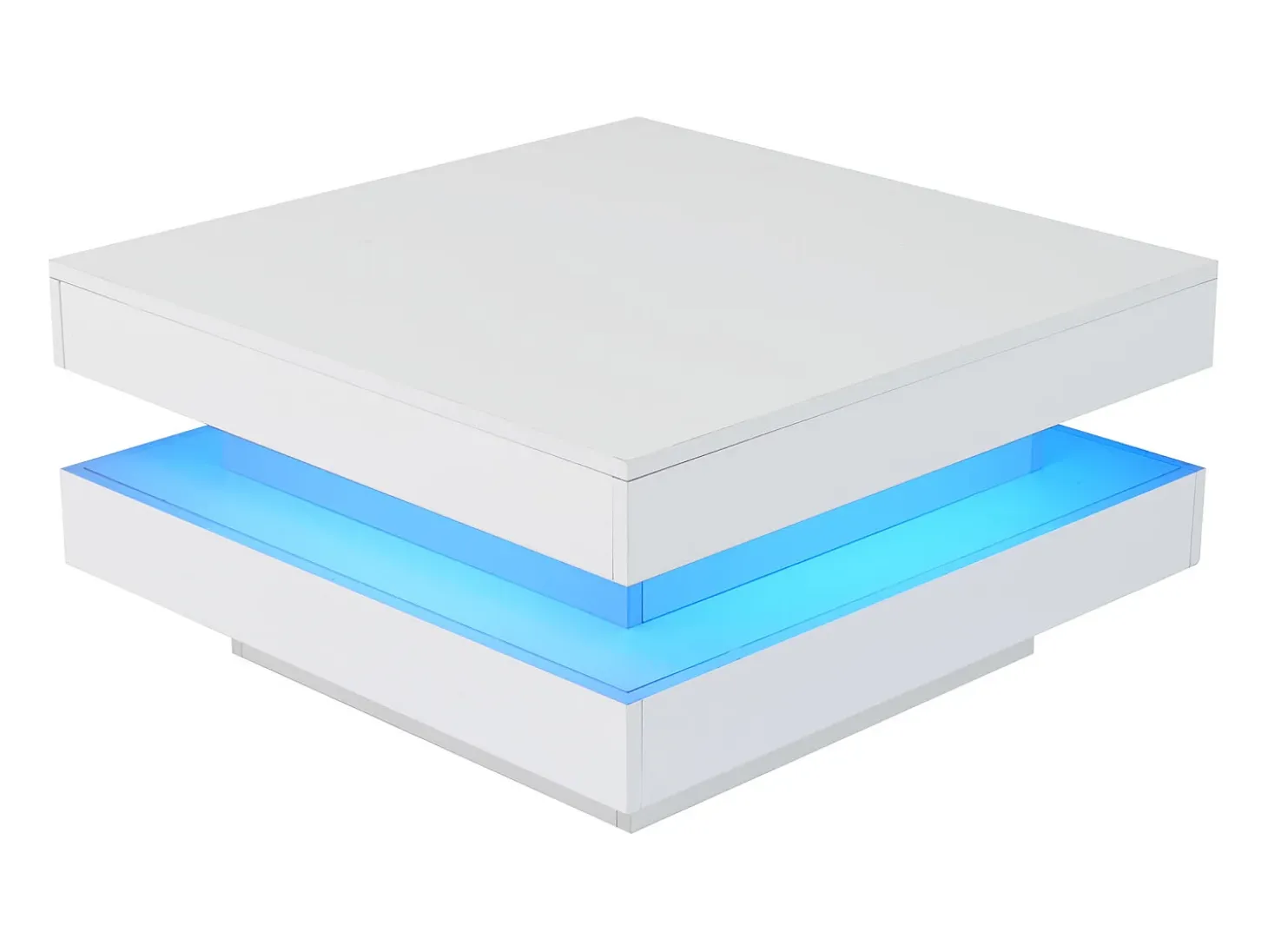 Mesa de centro contemporánea con LED en 16 colores - forma cuadrada - Blanco