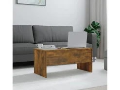 Mesa de centro contrachapado roble ahumado 102x50,5x46,5 cm