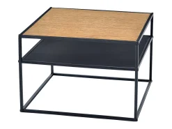 Mesa de centro cuadrada 40 x 55 x 55 cm con espacio de almacenaje efecto madera negra 03_0008431