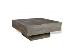 Mesa de centro cuadrada de madera maciza de mango marrón ES31577