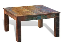 Mesa de centro cuadrada de madera reciclada