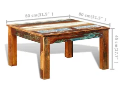 Mesa de centro cuadrada de madera reciclada