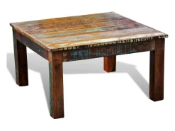 Mesa de centro cuadrada de madera reciclada