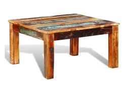 Mesa de centro cuadrada de madera reciclada