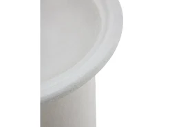 Mesa de centro de 48 cm de diámetro de poliresina cemento blanco