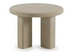 Mesa de centro de 60 cm de diámetro de cemento arena de poliresina