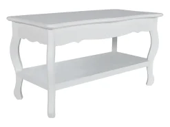 Mesa de centro de 2 niveles de MDF blanca