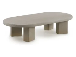 Mesa de centro de 140 x 70 cm de poliresina cemento arena