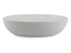 Mesa de centro de 120 x 70 cm de poliresina cemento blanco