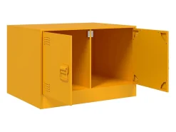 Mesa de centro de acero amarillo mostaza 67x50x44 cm