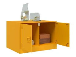 Mesa de centro de acero amarillo mostaza 67x50x44 cm