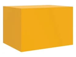 Mesa de centro de acero amarillo mostaza 67x50x44 cm