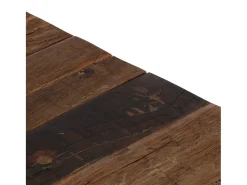 Mesa de centro de acero inoxidable plateado y madera maciza