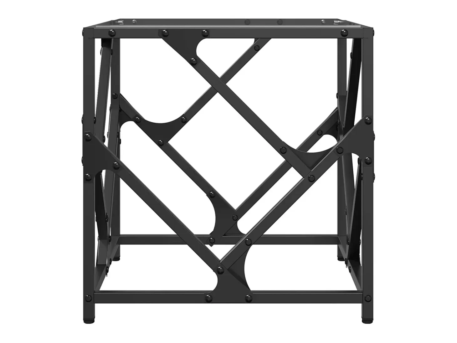 Mesa de centro de acero y tapa vidrio transparente 40x40x41 cm
