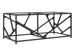 Mesa de centro de acero y tapa vidrio transparente 98,5x50x41cm