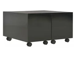 Mesa de centro de aglomerado negro brillante 60x60x35 cm