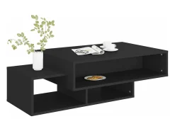 Mesa de centro de aglomerado negro 105x55x32 cm
