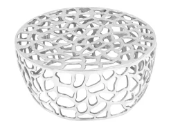 Mesa de centro de aluminio fundido 70x30 cm plateado