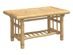 Mesa de centro de bambú 70x45x36 cm